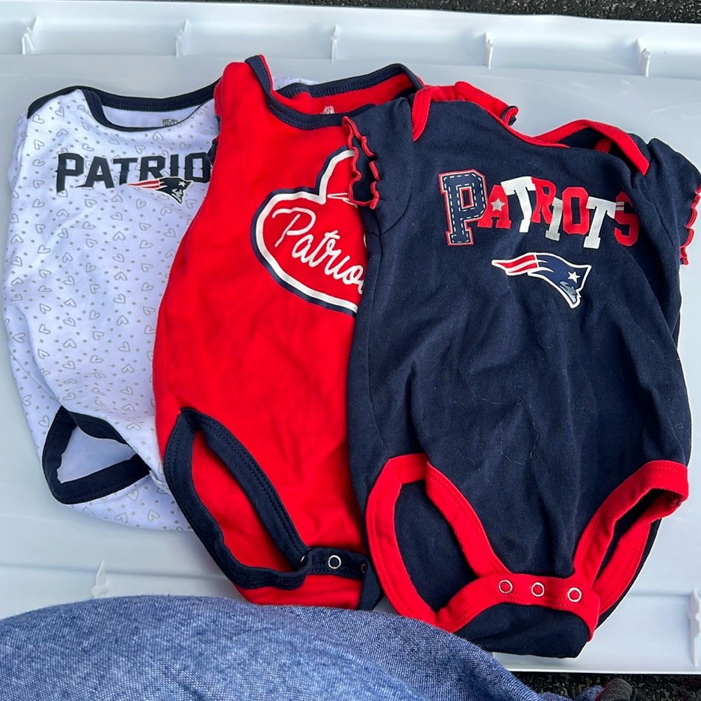 3 patriots girls onesies